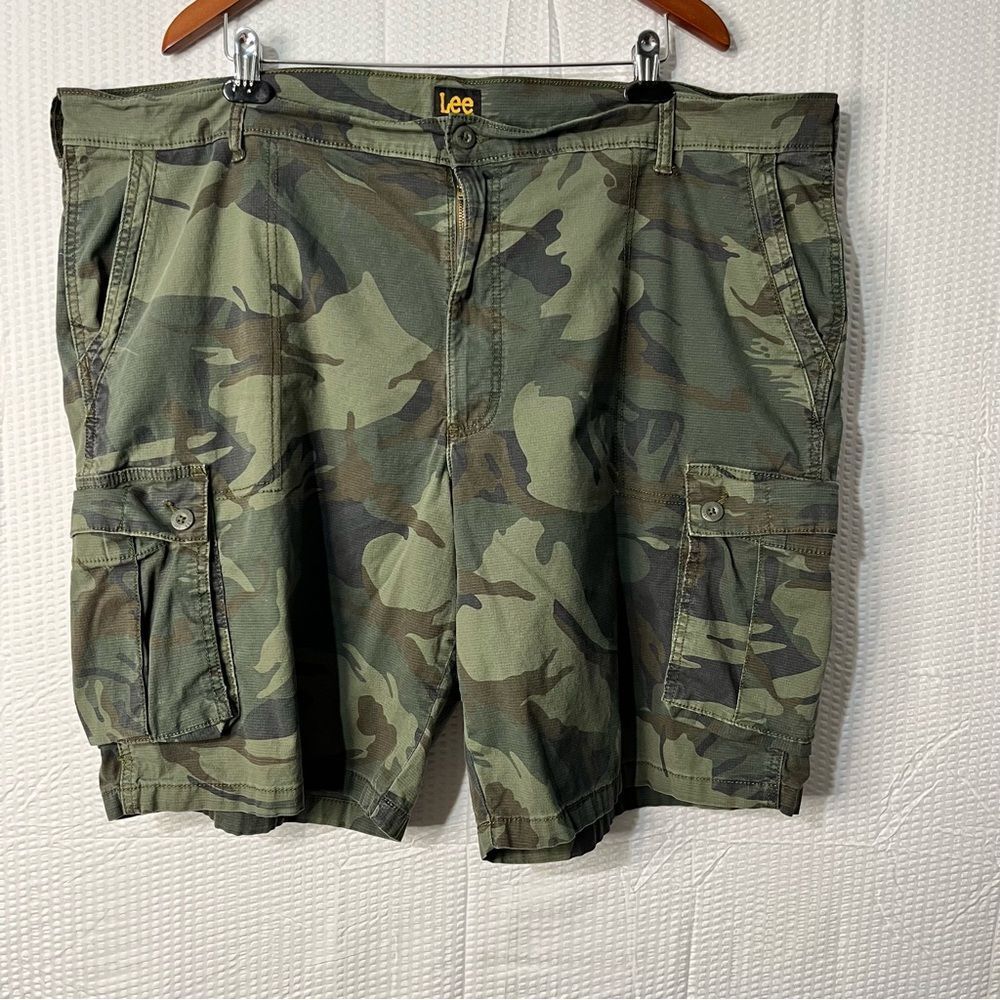 Lee Camouflage Cotton/Spandex Cargo Shorts Rip Stop Outdoor Pockets Size 46